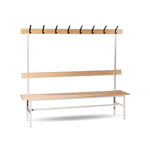 BRIDGE LL 2000 AH | Šatní lavice s opěrkou, věšáky a délkou 2000 mm