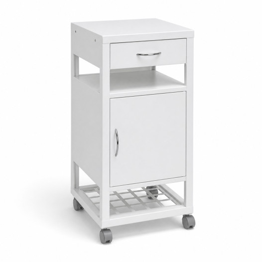 Pojízdný kovový noční stolek, BEDSIDE CAB H WE