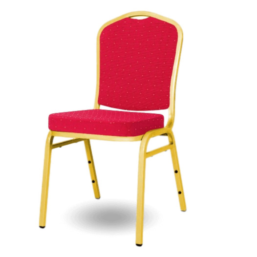 HALLSEAT MX SMOOTH GD/RD | Židle se zlatým rámem a červeným potahem