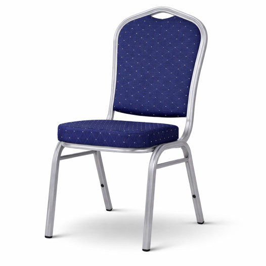 HALLSEAT MX STRONG SR/BE | Židle se stříbrným rámem a modrým potahem