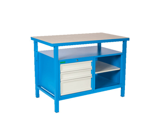 LWB GE 1200 D3S | Pracovní stůl s poličkou a třemi zásuvkami