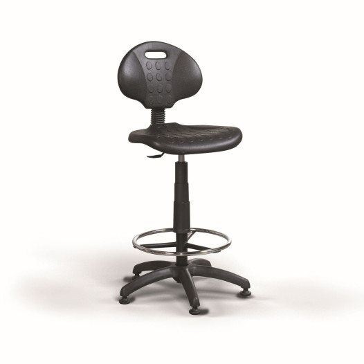 WORKSEAT AN CLASSIC HIGH F | Zvýšená průmyslová židle s kruhovou opěrkou a na kluzácích