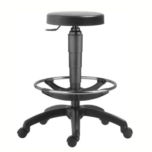 WORKSEAT AN TABU TR/HIGH BK/CH | Vysoká pracovní židle s kruhovou chromovou opěrkou