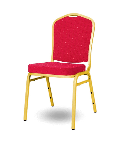 HALLSEAT MX SMOOTH GD/RD | Židle se zlatým rámem a červeným potahem