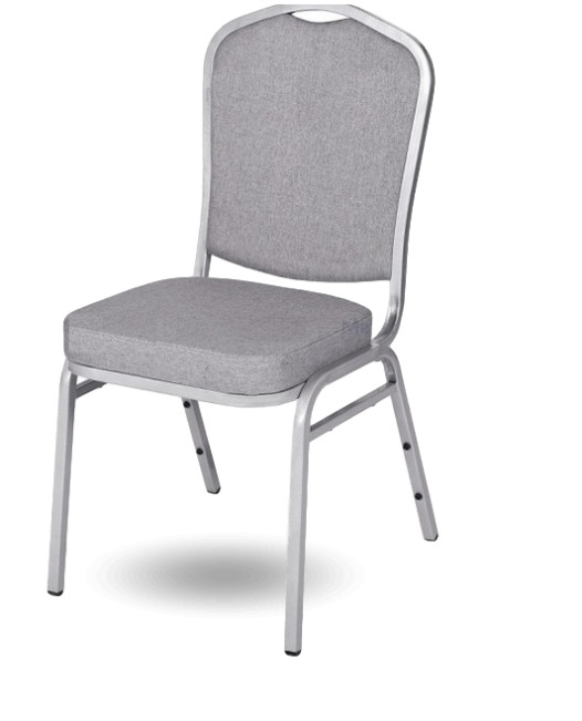 HALLSEAT MX SMOOTH SR/LIGHT GY | Židle se stříbrným rámem a světle šedým potahem