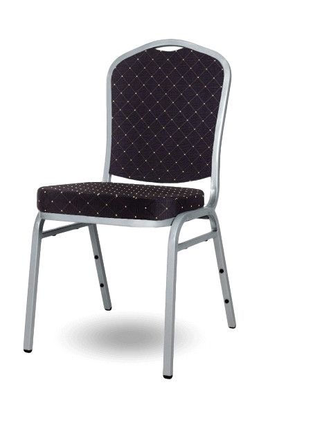 HALLSEAT MX SMOOTH SR/BK | Židle se stříbrným rámem a černým potahem