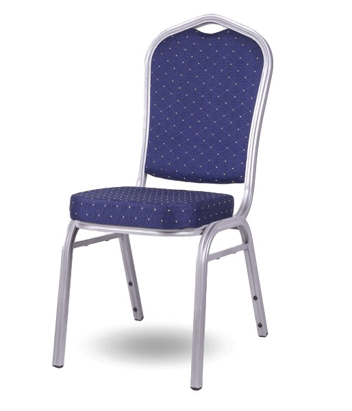 HALLSEAT MX STRONG SR/BE | Židle se stříbrným rámem a modrým potahem