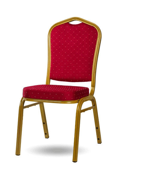 HALLSEAT MX STRONG GD/RD | Židle se zlatým rámem a červeným potahem