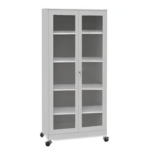 HOSPICAB CH LONG SSH 9003 | Nemocniční skříňka na léky se 4 kovovými policemi a kolečky