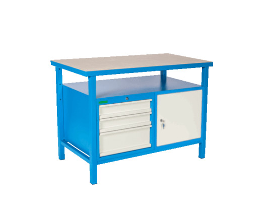 LWB GE 1200 D3C | Lehký pracovní stůl se zásuvkami a skříňkou