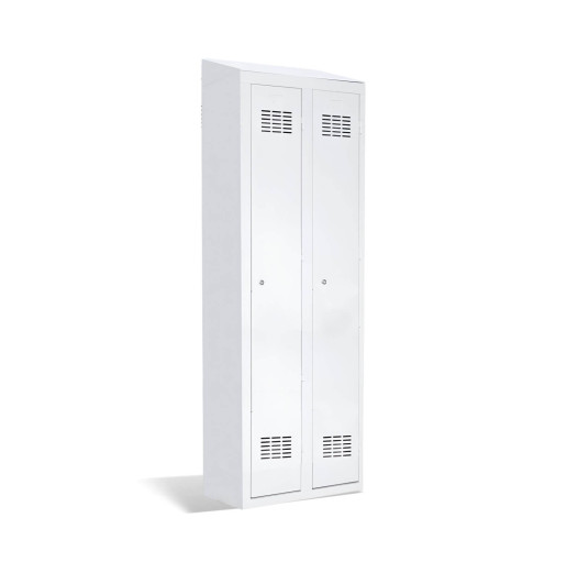LOCKER H 2 BWM TOP SHELF - dvoudveřová skříň s přepážkou a vestavěnou šikmou střechou