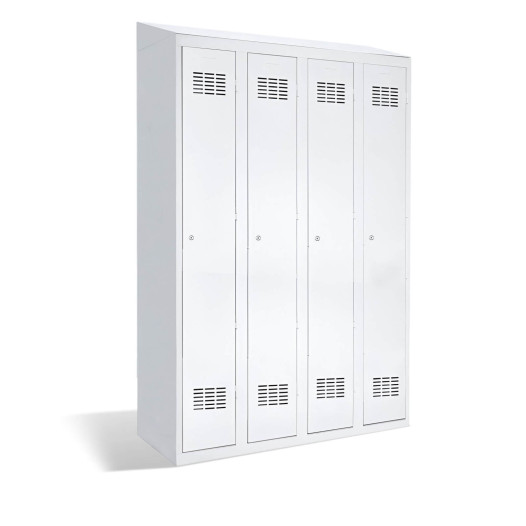 LOCKER H 4 BWM TOP SHELF - čtyřdveřová šatní skříň s přepážkou a vestavěnou šikmou střechou