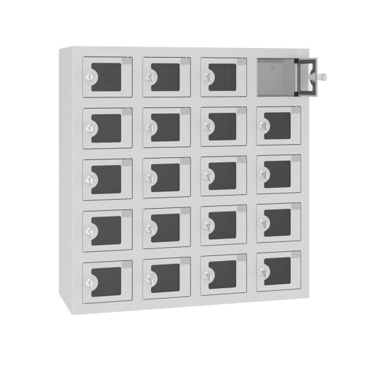 VBOX M 4/20 ELECTRO PELXI - Skříňka na nabíjení mobilních telefonů s 20 přihrádkami z plexiskla