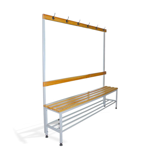 BRIDGE IM 1500 AH+ | Šatní lavice s opěrkou a věšáky o délce 1500 mm s roštem na obuv
