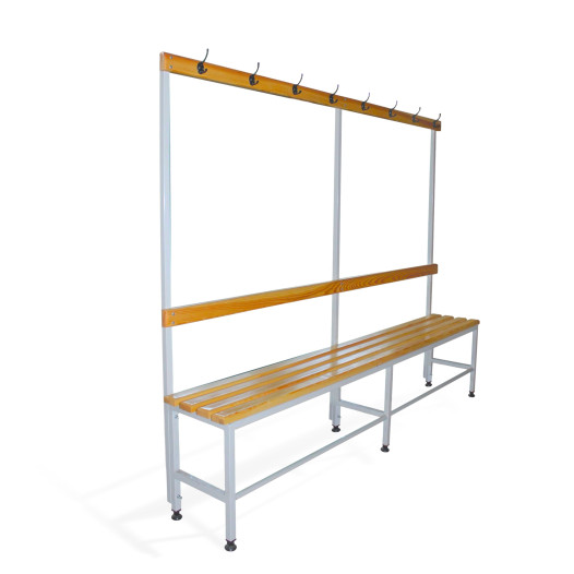 BRIDGE IM 2000 AH | Šatní lavice s opěrkou a věšáky o délce 2000 mm