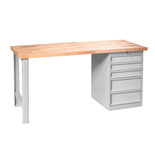 MODULBENCH GE 1500 CD5 | Pracovní stůl s 5 zásuvkami, 1500 mm