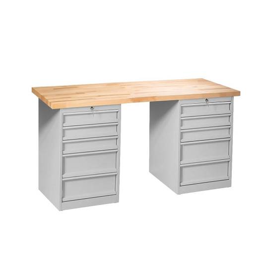 MODULBENCH GE 1700 CD5CD5 | Pracovní stůl s 5 zásuvkami na obou stranách, 1700 mm