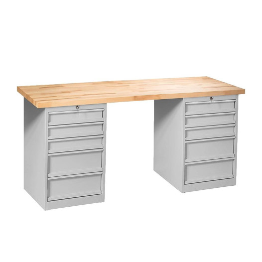 MODULBENCH GE 2000 CD5CD5 | Pracovní stůl s 5 zásuvkami na obou stranách, 2000 mm