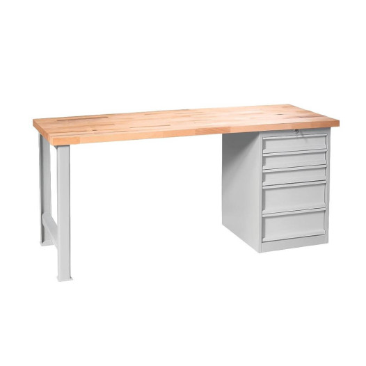 MODULBENCH GE 2000 CD5 | Pracovní stůl s 5 zásuvkami, 2000 mm