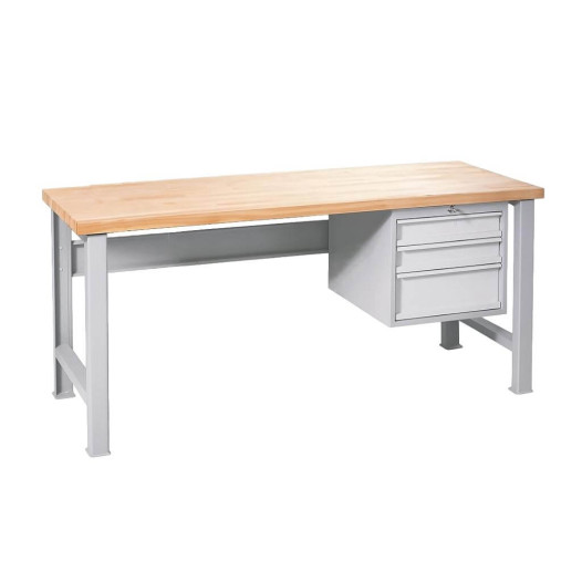 MODULBENCH GE 2000 D3 UD | Pracovní stůl se 3 závěsnými zásuvkami a nastavitelnýma nohama, 2000 mm